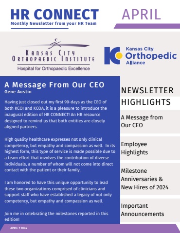 KCOrtho April 2024 Newsletter