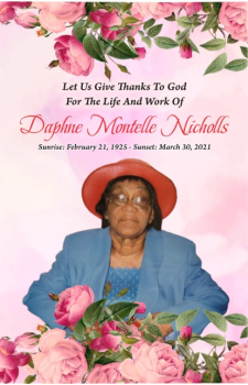 Daphne M Nicholls Service Of Thanksgiving Booklet