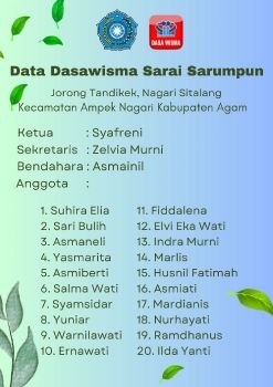 Data Dasawisma Sarai Sarumpun