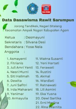 Data Dasawisma Rawit Sarumpun