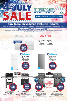 IZ SCHWARTZ APPLIANCE 4TH OF JULY SALE