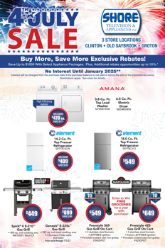 SHORE TV & APPLIANCE 4TH OF JULY SALE