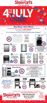 Stewarts's TV & Appliance -4th of July Circular