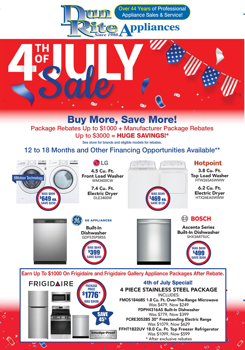 Dunrite Appliance -4th of July Mailer