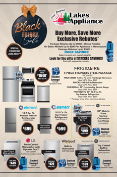 THE ORIGINAL LAKES APPLIANCES -BLACK FRIDAY