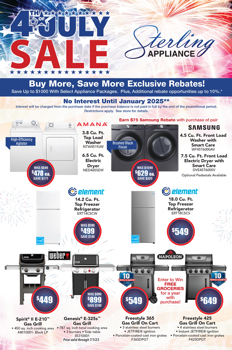 STERLING APPLIANCE 4TH OF JULY SALE