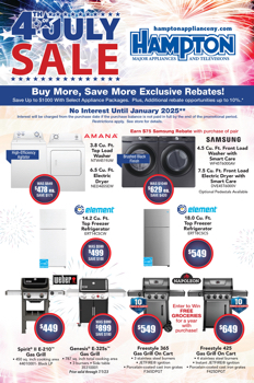 HAMPTON MAJOR APPLIANCES 4TH OF JULY SALE