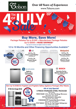 Tolson Appliance- 4th of July Mailer