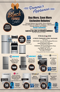 DOMINICS APPLIANCES -BLACK FRIDAY