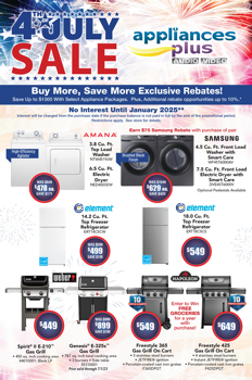 APPLIANCES PLUS AUDIO VIDEO 4TH OF JULY SALE