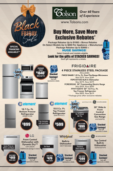 TOLSON APPLIANCE -BLACK FRIDAY