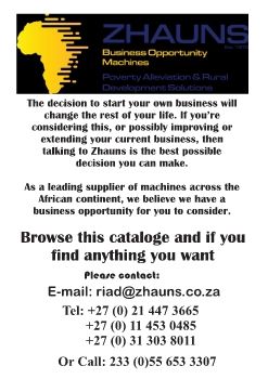Zhauns Machines & Equipment for Entrepreneurs