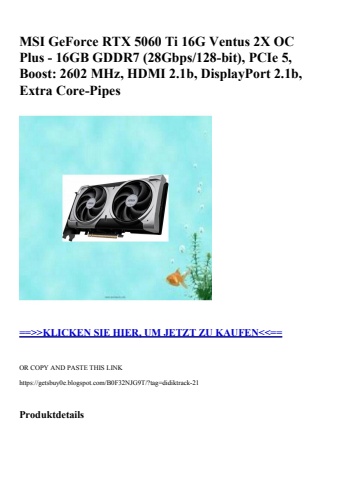 5794 msi geforce rtx 5060 ti 16g ventus 2x oc plus - 16gb gddr7  28gbps 128-bit   pcie 5  boost  2602 mh