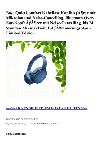 0475 bose quietcomfort kabellose kopfhãƒâ¶rer mit mikrofon und noise-cancelling  bluetooth over-ear-kopf