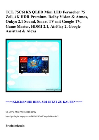 6562 tcl 75c61ks qled mini led fernseher 75 zoll  4k hdr premium  dolby vision   atmos  onkyo 2