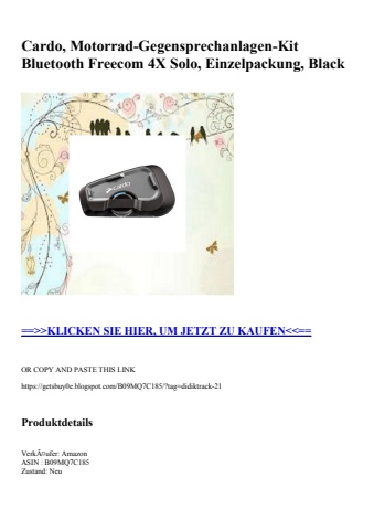 1500 cardo  motorrad-gegensprechanlagen-kit bluetooth freecom 4x solo  einzelpackung  black