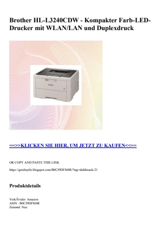 8096 brother hl-l3240cdw - kompakter farb-led-drucker mit wlan lan und duplexdruck
