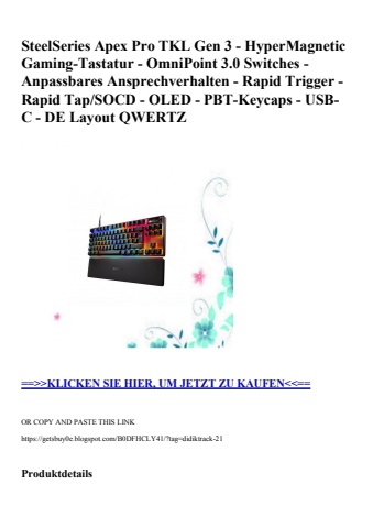 8225 steelseries apex pro tkl gen 3 - hypermagnetic gaming-tastatur - omnipoint 3
