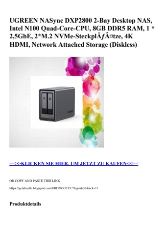 3952 ugreen nasync dxp2800 2-bay desktop nas  intel n100 quad-core-cpu  8gb ddr5 ram  1  2 5gbe  2m