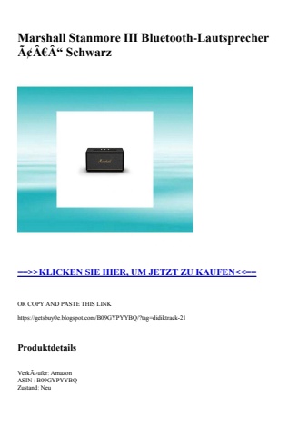 2620 marshall stanmore iii bluetooth-lautsprecher ã¢â€â“ schwarz