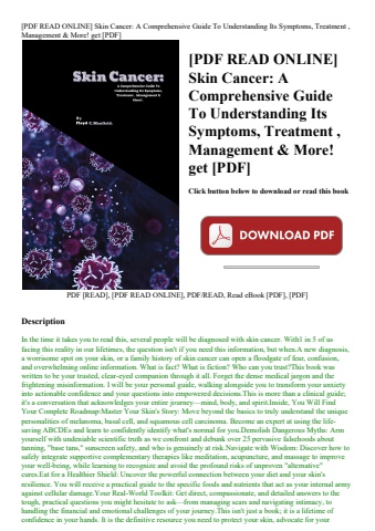 [pdf read online] skin cancer a comprehensive guide to understanding its symptoms  treatment   manag
