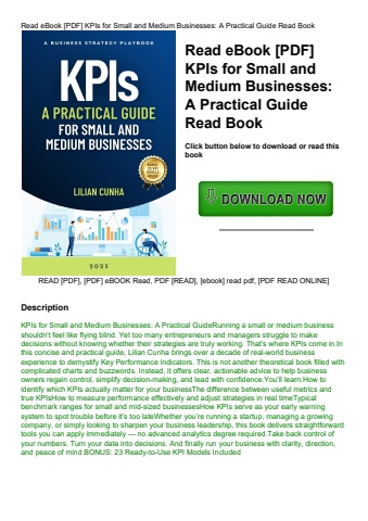 read ebook [pdf] kpis for small and medium businesses a practical guide read book