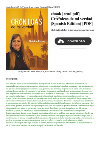ebook [read pdf] crãƒâ³nicas de mi verdad (spanish edition) [pdf]