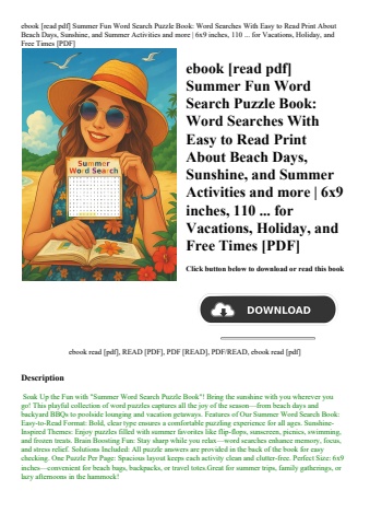 ebook [read pdf] summer fun word search puzzle book word searches with easy to read print about beac