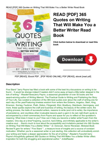 read [pdf] 365 quotes on writing that will make you a better writer read book