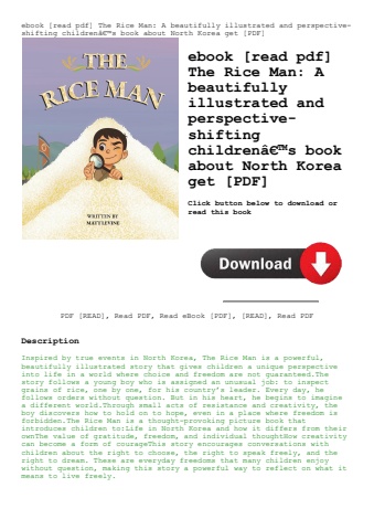 ebook [read pdf] the rice man a beautifully illustrated and perspective-shifting childrenã¢â€â™s boo
