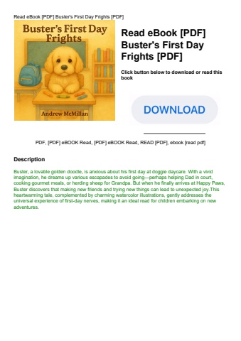 read ebook [pdf] buster's first day frights [pdf]