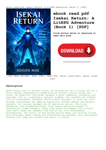 ebook read pdf isekai return a litrpg adventure (book 1) [pdf]