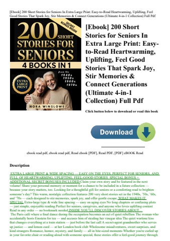 [ebook] 200 short stories for seniors in extra large print easy-to-read heartwarming  uplifting  fee