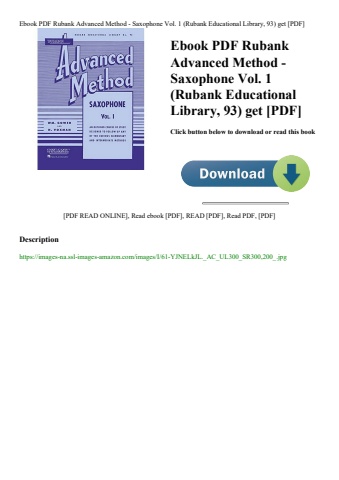 ebook pdf  rubank advanced method - saxophone vol