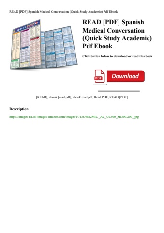 read [pdf] spanish medical conversation (quick study academic) pdf ebook
