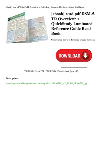 [ebook] read pdf dsm-5-tr overview a quickstudy laminated reference guide read book