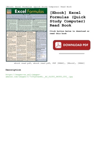 [ebook] excel formulas (quick study computer) read book