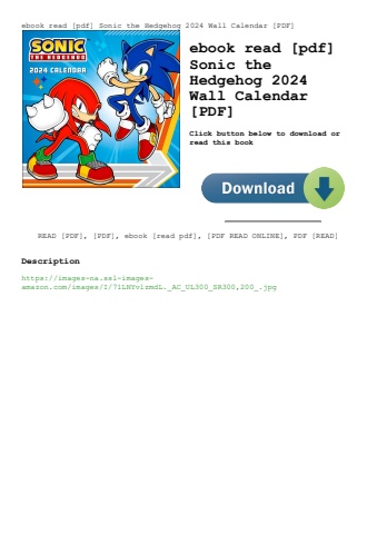 ebook read [pdf] sonic the hedgehog 2024 wall calendar [pdf]