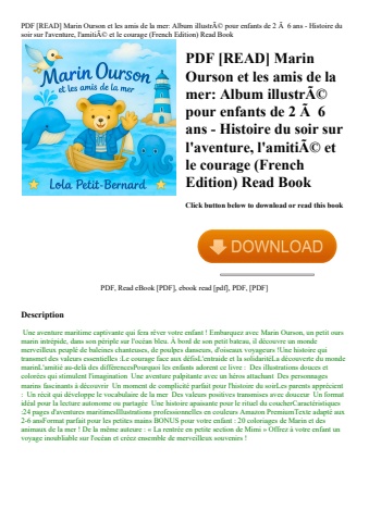 pdf [read] marin ourson et les amis de la mer album illustrãƒâ© pour enfants de 2 ãƒâ  6 ans - histo