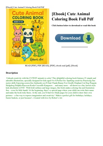 [ebook] cute animal coloring book full pdf
