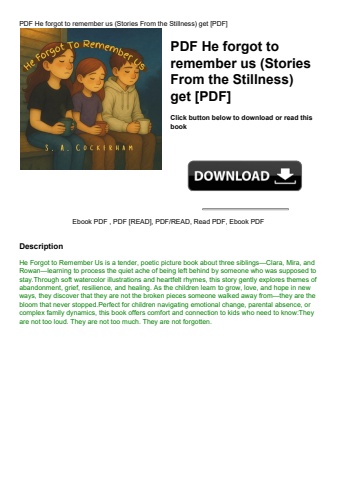 pdf he forgot to remember us (stories from the stillness) get [pdf]