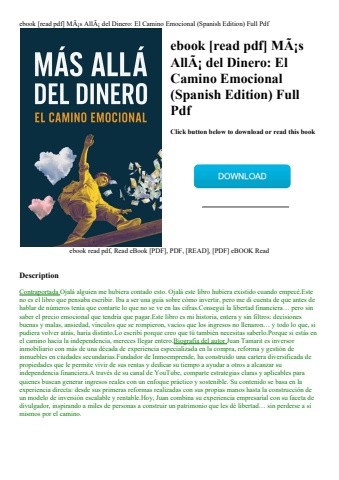 ebook [read pdf] mãƒâ¡s allãƒâ¡ del dinero el camino emocional (spanish edition) full pdf