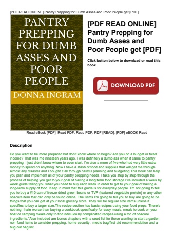 [pdf read online] pantry prepping for dumb asses and poor people get [pdf]