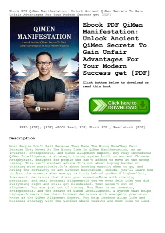 ebook pdf  qimen manifestation unlock ancient qimen secrets to gain unfair advantages for your moder
