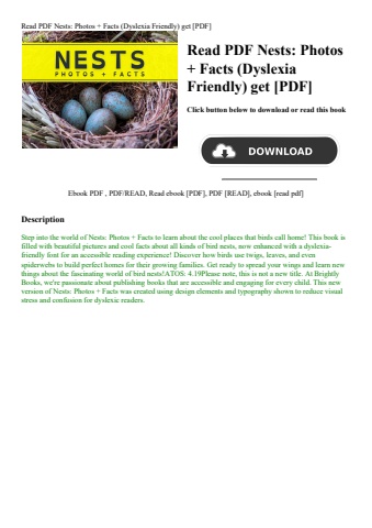 read pdf nests photos + facts (dyslexia friendly) get [pdf]