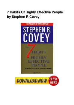 7 Habits Of Highly Effective People by Stephen R Covey