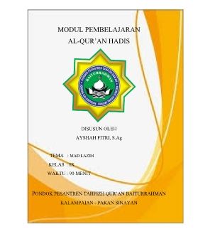 MODUL PEMBELAJARAN AL-QUR'AN HADIS AYSHAH FITRI_Neat