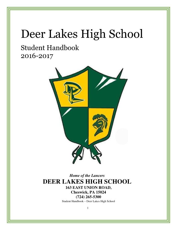 Deer Lakes High School Hand Book