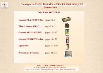 Catalogue Thes & Tisanes BIO 01.2025