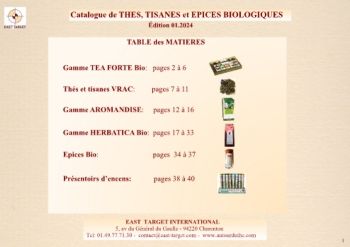 Catalogue Thes & Tisanes BIO 01.24